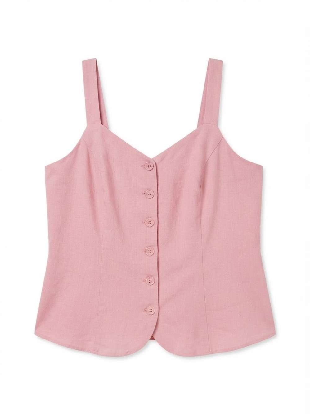 Women’s Pink Button-Front V-Neck Cami
